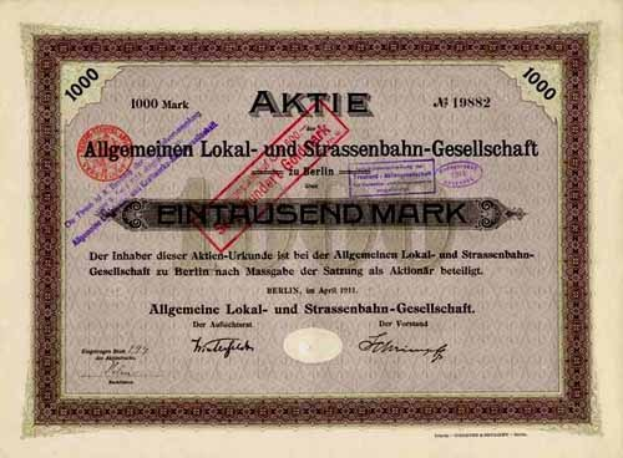 Altes deutsches Staatsanleihe-Zertifikat mit gedrucktem Text und numerischen Werten.