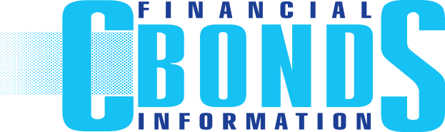 Financial Bonds Information logo with white bold sans-serif text on a bright blue background.