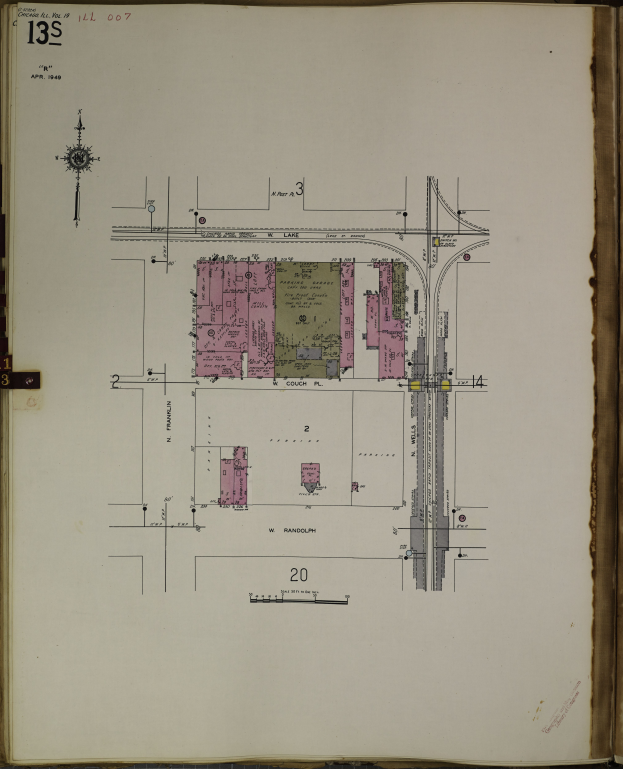 Ein aufgeschlagenes Buch mit einer detaillierten Stadtzeichnung und Text, mit umfassenden Stadtplänen und Informationen.