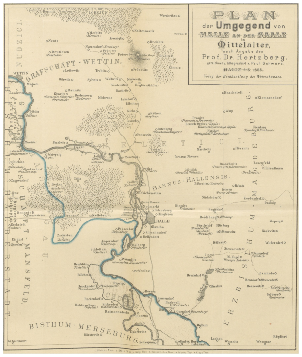 Ein verblichenes 19. Jahrhundert-Karte des Deutschen Reiches, das den Rhein Fluss hervorhebt, mit handgeschriebener Text auf dem Papier.