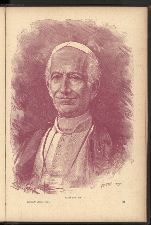 Ein Porträt von Papst Johannes Paul II. mit einem friedlichen Gesichtsausdruck, geschlossenen Augen und leicht geöffneten Lippen, der einen weißen Talar und eine weiße Barette trägt, vor einem weißen Hintergrund.