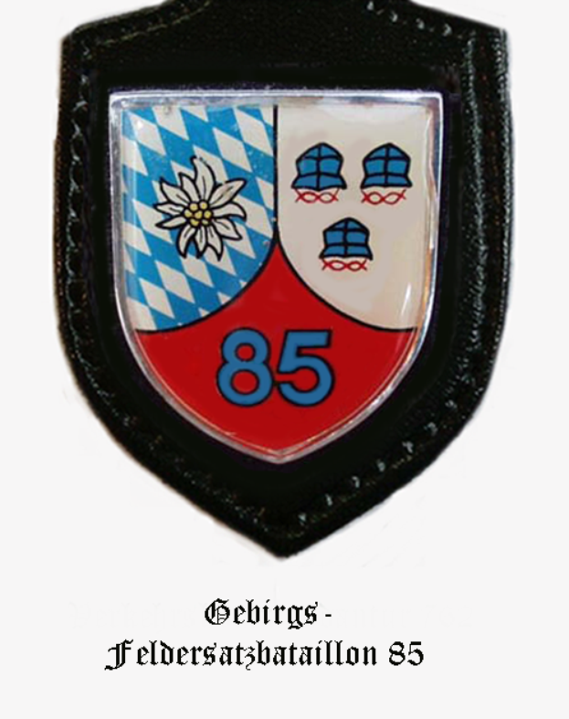 Ein Abzeichen mit der Nummer 85, das das Logo der bayerischen Fußballmannschaft darstellt.