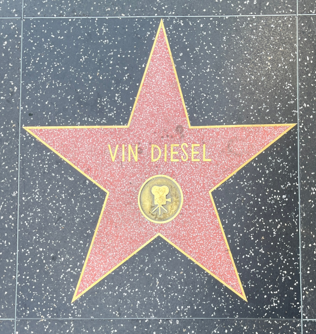 Stern auf dem Hollywood Walk of Fame mit dem Namen 'Vin Diesel' eingraviert.