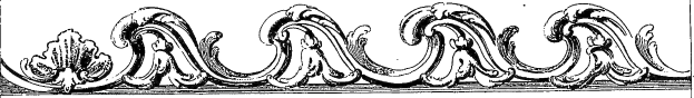 Schwarzes und weißes dekoratives Design mit dem Wort "ländlich" in fetter Schrift, umgeben von komplexen Wirbeln und Kurven.