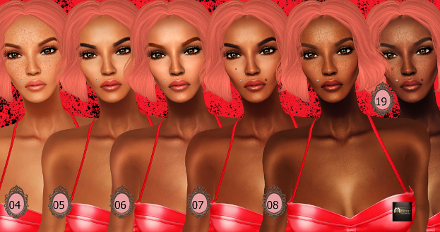 Eine animierte Abbildung mehrerer Frauen, die nebeneinander stehen und einander ähneln, mit flackernden Gesichtern, die von 04 bis 08 und einer weiteren Zahl 19 nummeriert sind.